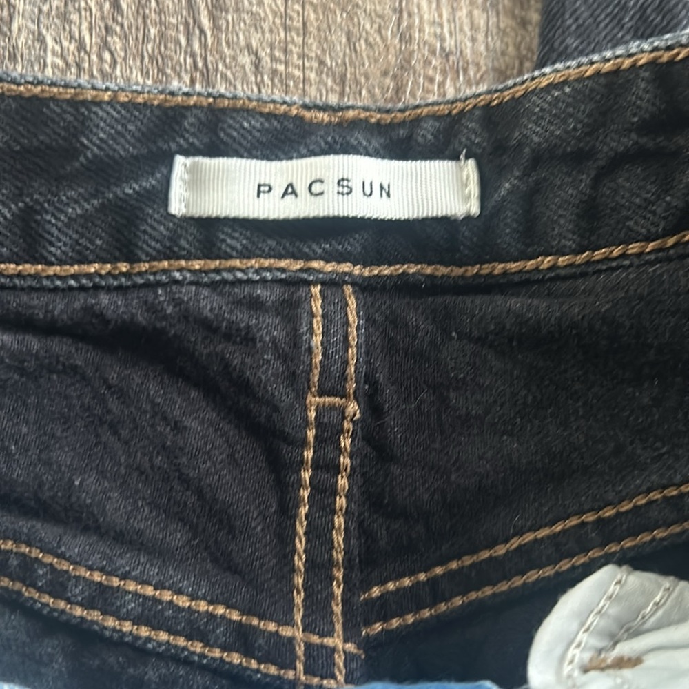Pacsun Women's 26 Eco Black & Blue Two Tone High Waist Boyfriend Jeans - Picture 6 of 12